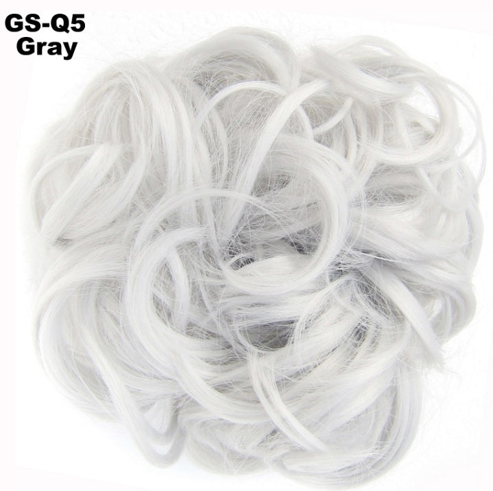 Europe, Japan, and South Korea popular hair bun fluffy natural drawstring curly hair ball head hair ring hair set female hair accessories chemical fiber hair